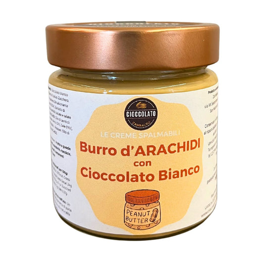 SPALMABILE BURRO DI ARACHIDI - Crema spalamabile al cioccolato bianco e arachidi della Toscana