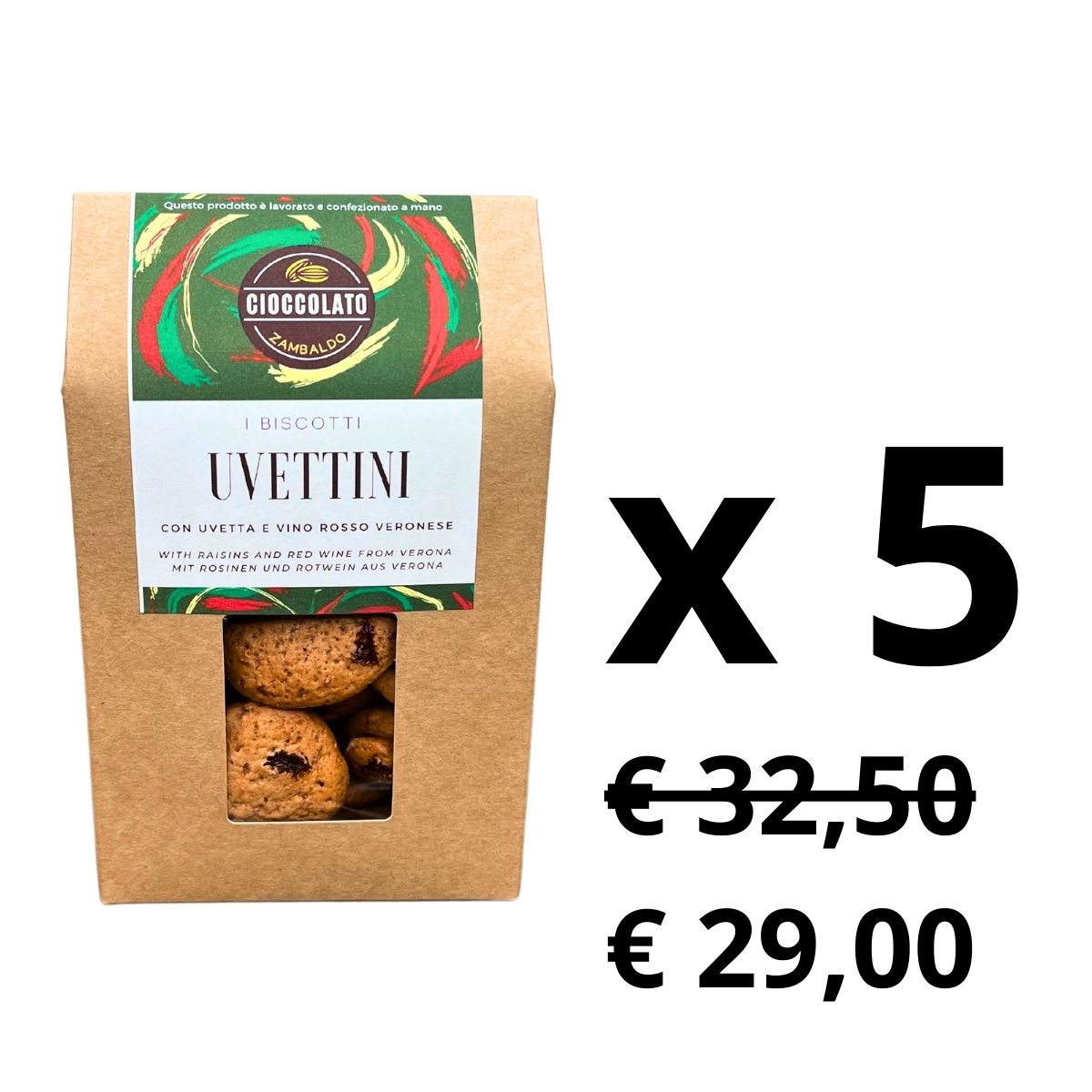 UVETTINI - Biscotti al vino rosso di Verona e uvetta