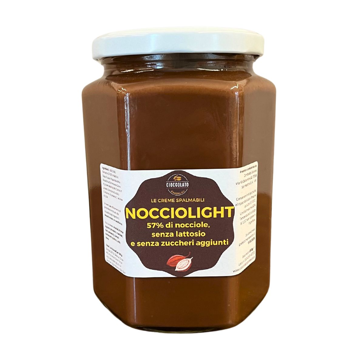 NOCCIOLIGHT - Crema spalmabile alle Nocciole Piemonte IGP  - senza LATTOSIO e senza ZUCCHERI aggiunti